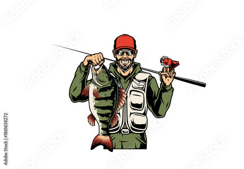 Professional angler with his catch