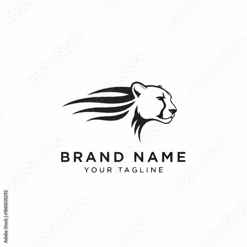 Lion Logo Design with Flowing Mane.