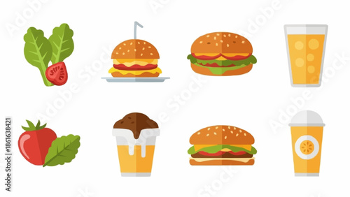 Collection of Fast Food Items and Drinks.