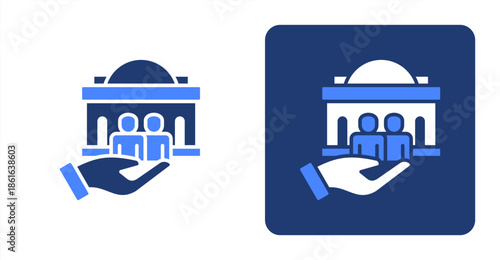 Public Service Glyph Color  Two-tone color and contrasting background icon illustration