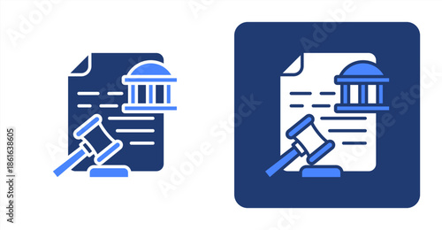 Legislature Glyph Color  Two-tone color and contrasting background icon illustration