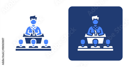 Congress Glyph Color  Two-tone color and contrasting background icon illustration