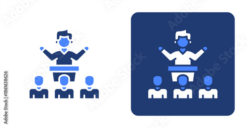 Senator Glyph Color  Two-tone color and contrasting background icon illustration