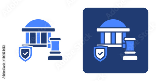 Regulation Glyph Color  Two-tone color and contrasting background icon illustration