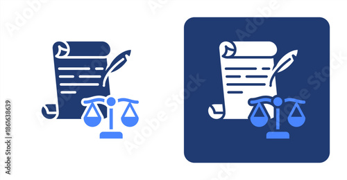 Constitution Glyph Color  Two-tone color and contrasting background icon illustration
