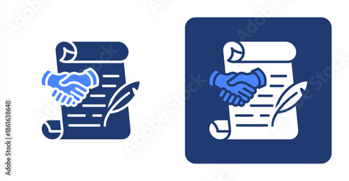 Policy Glyph Color  Two-tone color and contrasting background icon illustration