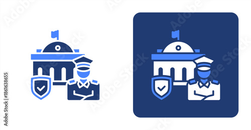 Security Glyph Color  Two-tone color and contrasting background icon illustration