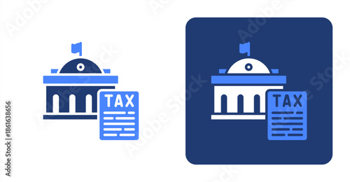 Tax Glyph Color  Two-tone color and contrasting background icon illustration