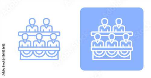 Parliament Line  Two-tone color and contrasting background icon illustration