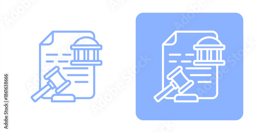 Legislature Line  Two-tone color and contrasting background icon illustration