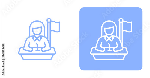 Minister Line  Two-tone color and contrasting background icon illustration
