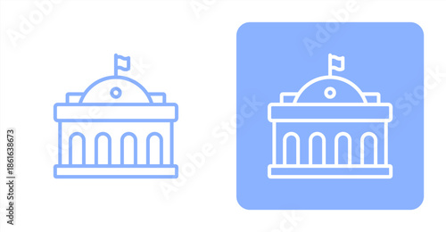 Government Line  Two-tone color and contrasting background icon illustration