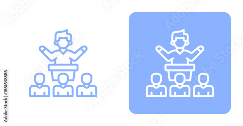 Senator Line  Two-tone color and contrasting background icon illustration