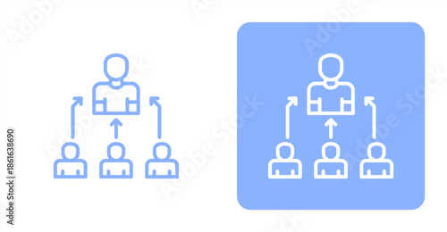 Representative Line  Two-tone color and contrasting background icon illustration