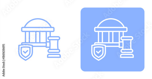 Regulation Line  Two-tone color and contrasting background icon illustration
