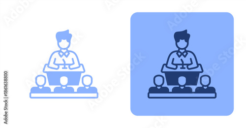 Congress Mixed  Two-tone color and contrasting background icon illustration