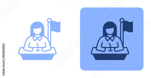 Minister Mixed  Two-tone color and contrasting background icon illustration