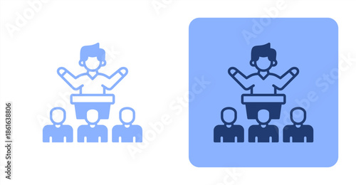 Senator Mixed  Two-tone color and contrasting background icon illustration