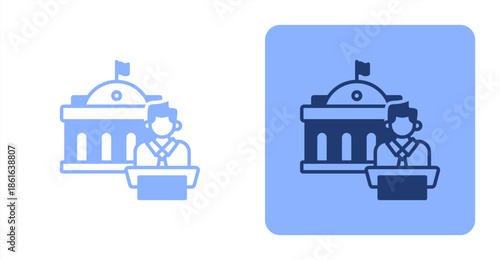 Governor Mixed  Two-tone color and contrasting background icon illustration