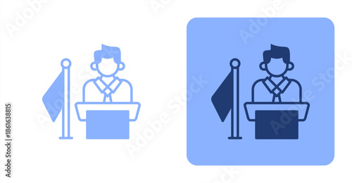Mayor Mixed  Two-tone color and contrasting background icon illustration