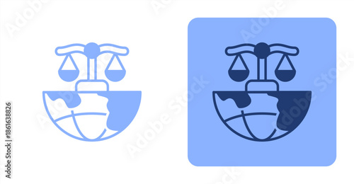 Law Mixed  Two-tone color and contrasting background icon illustration