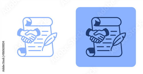 Policy Mixed  Two-tone color and contrasting background icon illustration