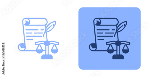 Constitution Mixed  Two-tone color and contrasting background icon illustration
