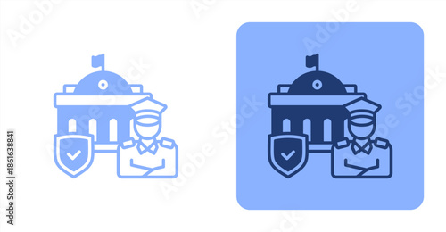 Security Mixed  Two-tone color and contrasting background icon illustration