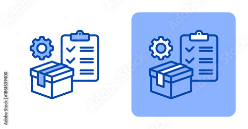 Inventory Management Line Color  Two-tone color and contrasting background icon illustration
