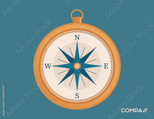 レトロでおしゃれなコンパスの背景素材