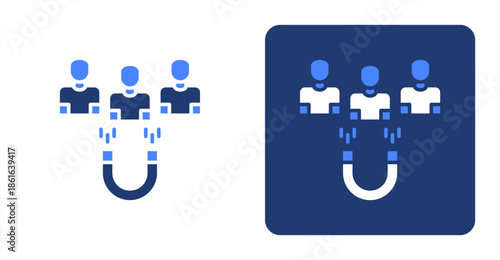 Customer Acquisition Glyph Color  Two-tone color and contrasting background icon illustration