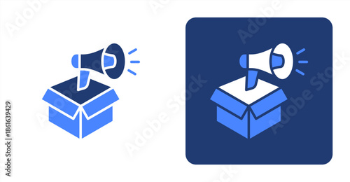 Promotional Campaign Glyph Color  Two-tone color and contrasting background icon illustration