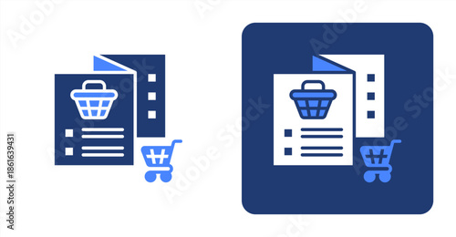 Product Catalog Glyph Color  Two-tone color and contrasting background icon illustration