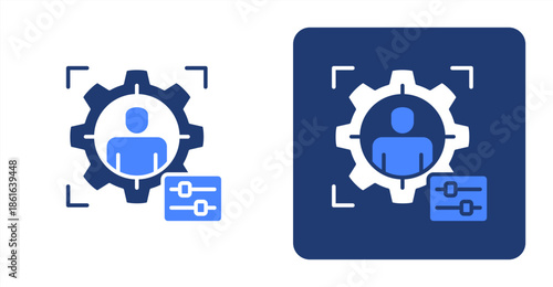 Personalization Glyph Color  Two-tone color and contrasting background icon illustration