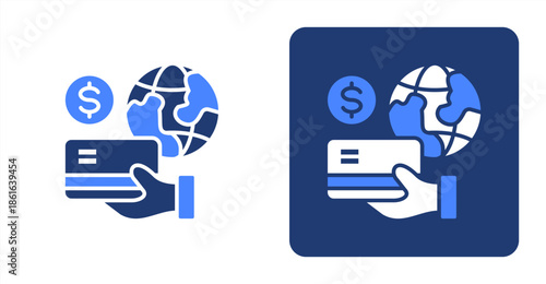Payment Gateway Glyph Color  Two-tone color and contrasting background icon illustration