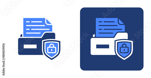 Data Security Glyph Color  Two-tone color and contrasting background icon illustration
