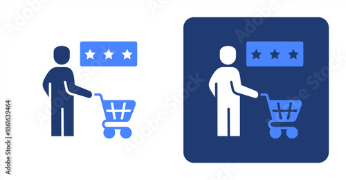 Customer Experience Glyph Color  Two-tone color and contrasting background icon illustration