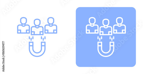 Customer Acquisition Line  Two-tone color and contrasting background icon illustration