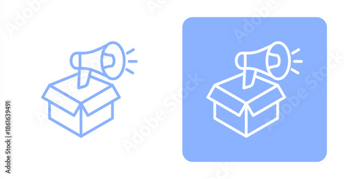 Promotional Campaign Line  Two-tone color and contrasting background icon illustration