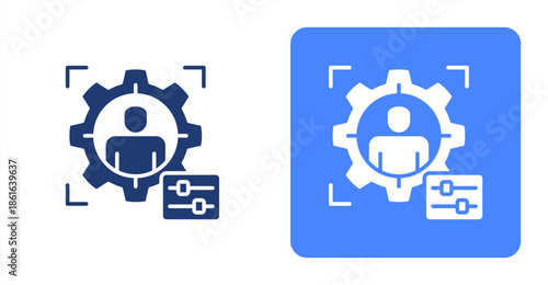 Personalization Glyph  Two-tone color and contrasting background icon illustration