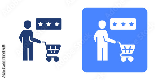 Customer Experience Glyph  Two-tone color and contrasting background icon illustration