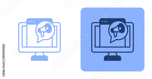 Digital Marketing Mixed  Two-tone color and contrasting background icon illustration