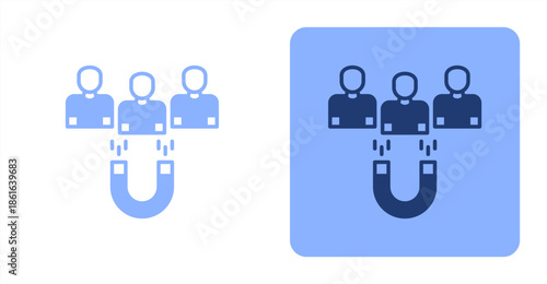 Customer Acquisition Mixed  Two-tone color and contrasting background icon illustration