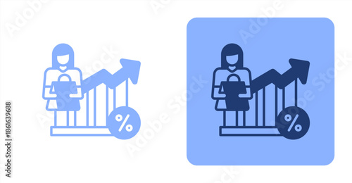 Conversion Rate Mixed  Two-tone color and contrasting background icon illustration
