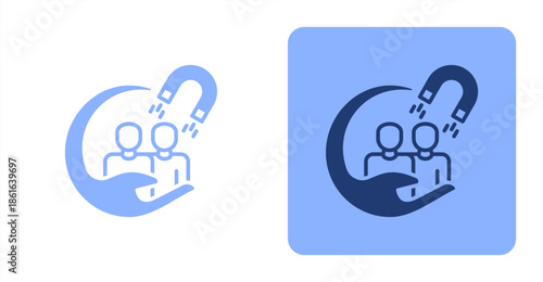 Customer Engagement Mixed  Two-tone color and contrasting background icon illustration