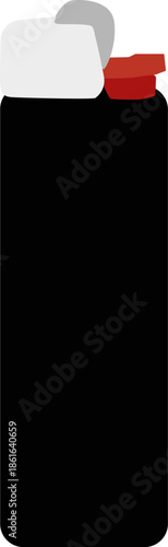 Sleek and essential black lighter, designed for reliable ignition with a distinct red button and white cap, perfect for various fire-starting needs