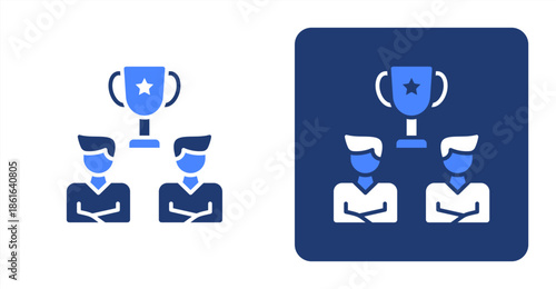 Competition Glyph Color  Two-tone color and contrasting background icon illustration