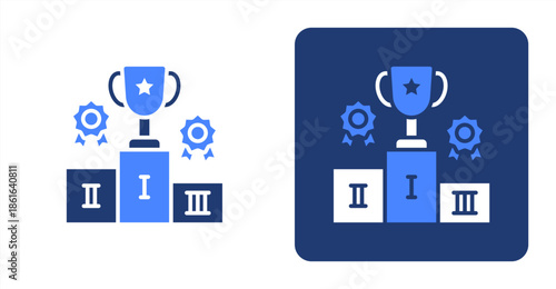 Competitive Glyph Color  Two-tone color and contrasting background icon illustration