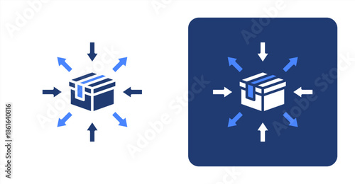 Differentiation Glyph Color  Two-tone color and contrasting background icon illustration