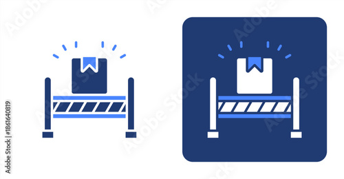 Barriers Glyph Color  Two-tone color and contrasting background icon illustration